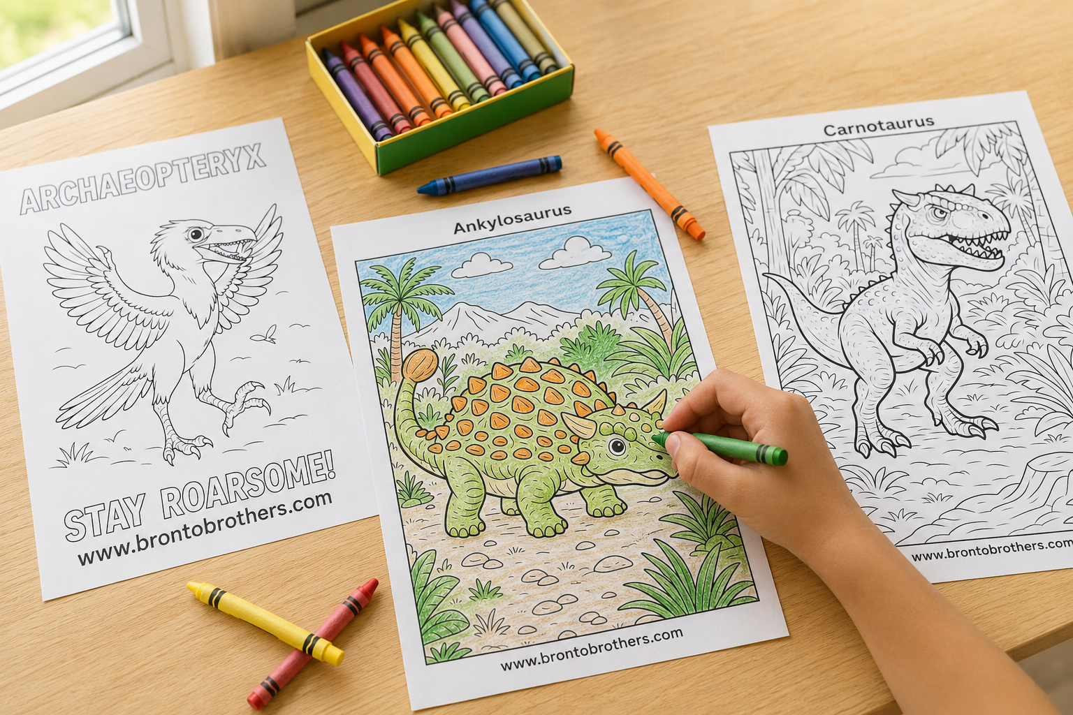 Free coloring book of dinosaurs