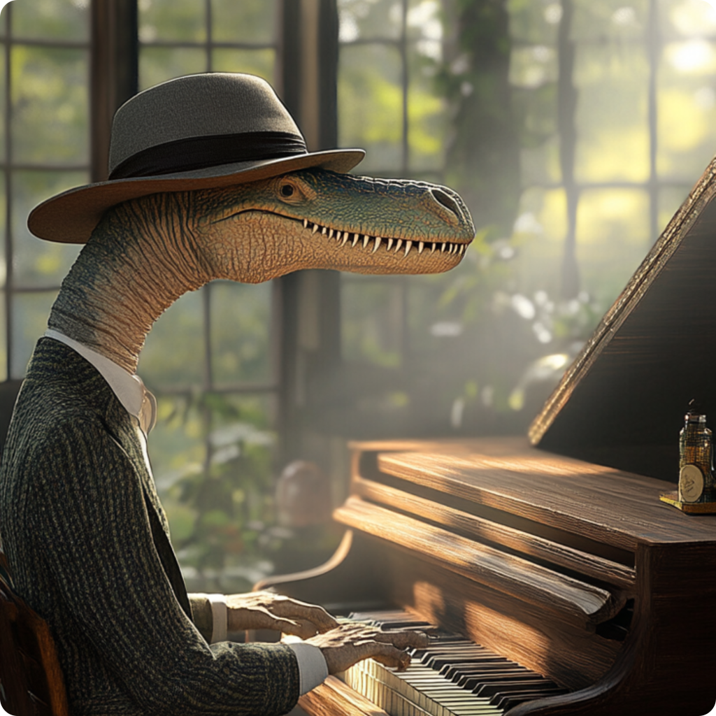 pterodactyl tim playing a piano