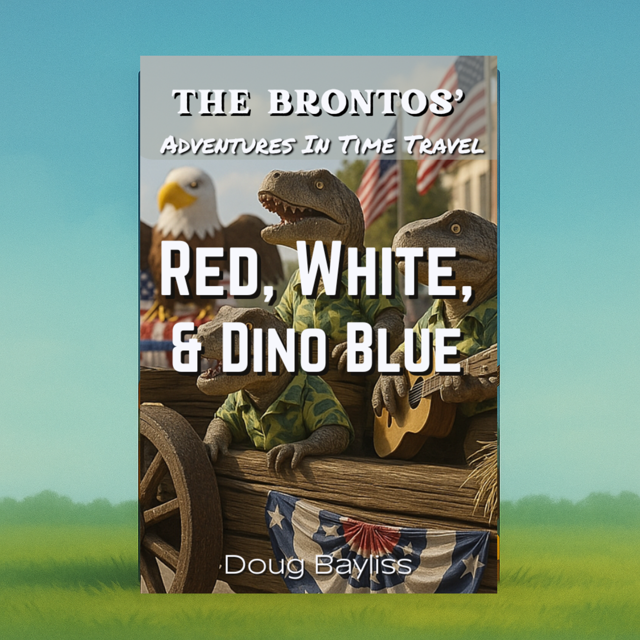 The Bronto book cover image for red white and Dino blue