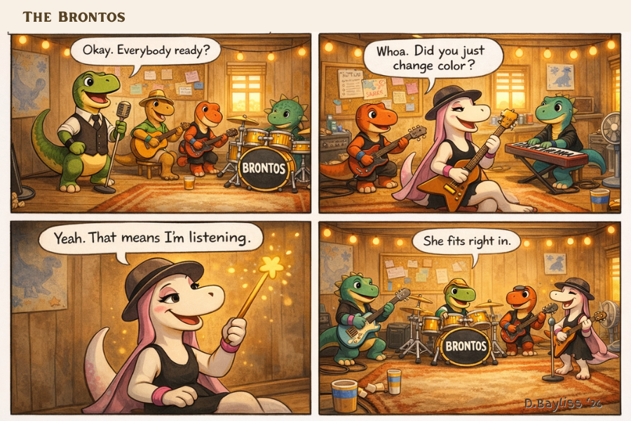 First rehearsal of the band after luminaea joins the group