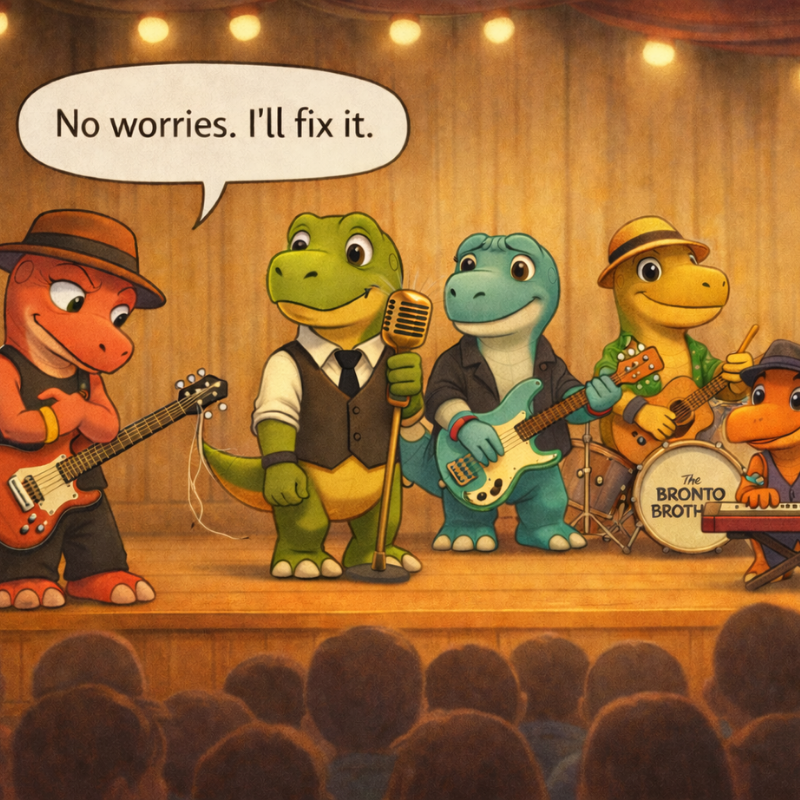 Axe Raptor breaks a guitar string.