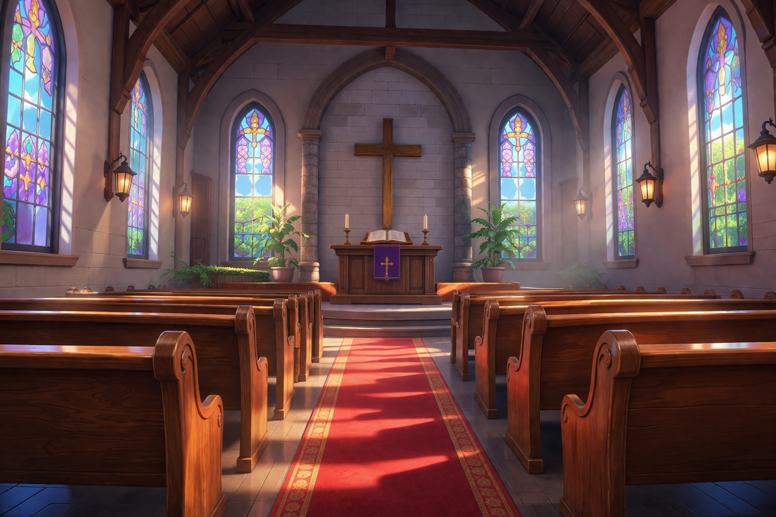 empty church on Easter sunday