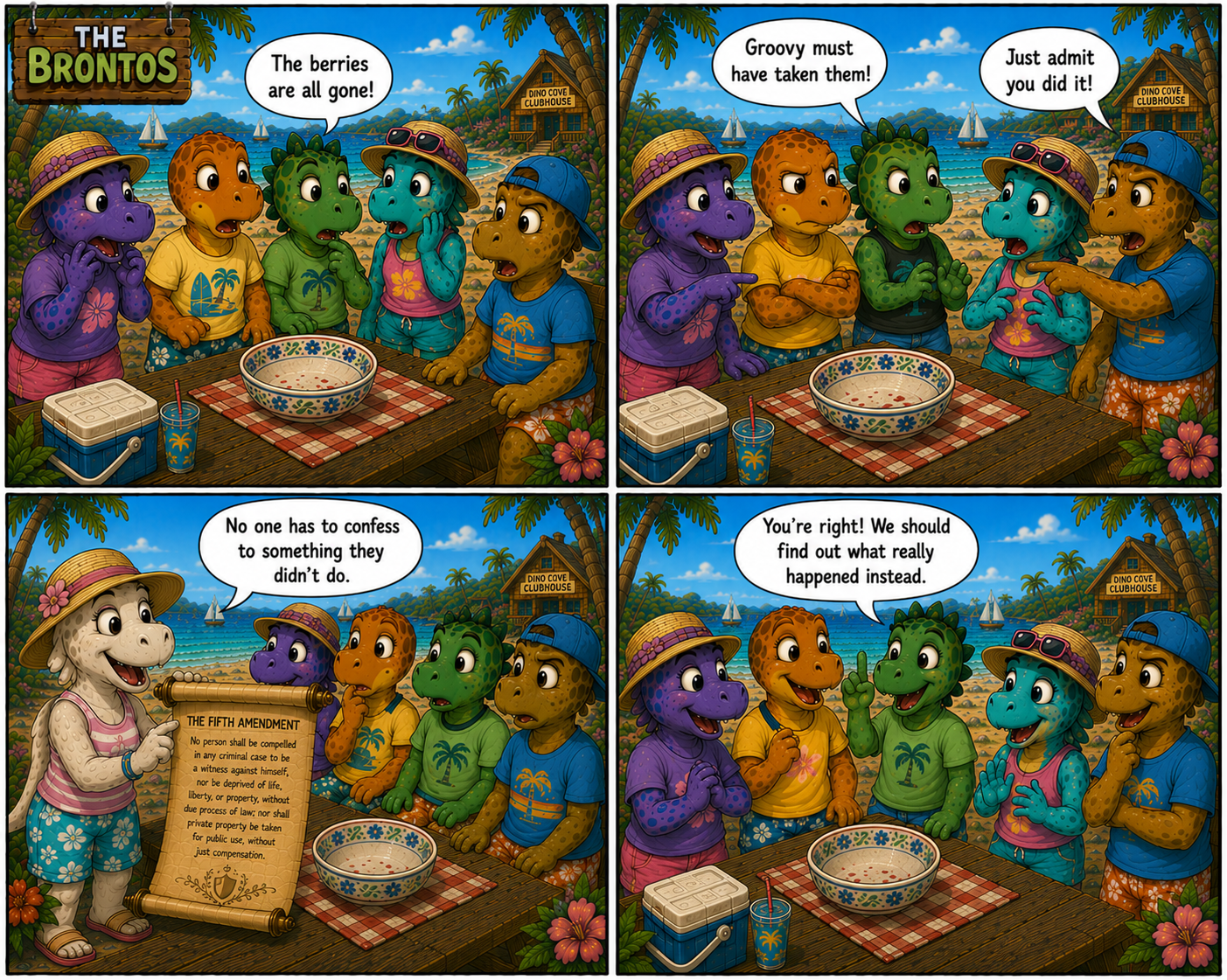 learn about the 5th amendment comic strip
