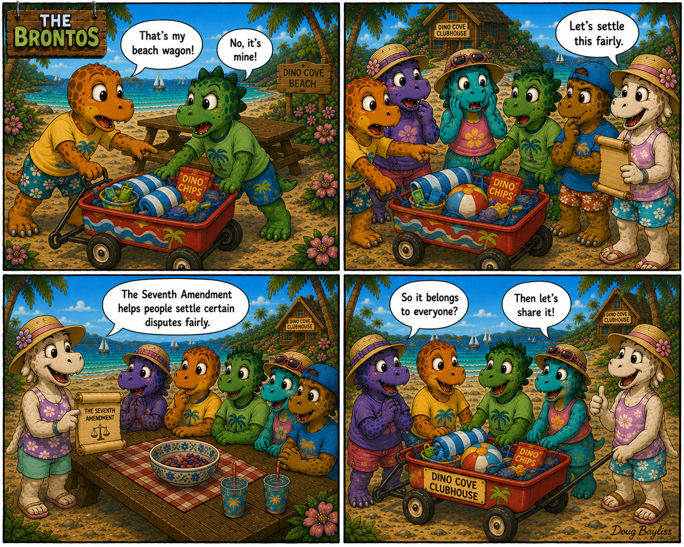 7th amendment brontos comic strip