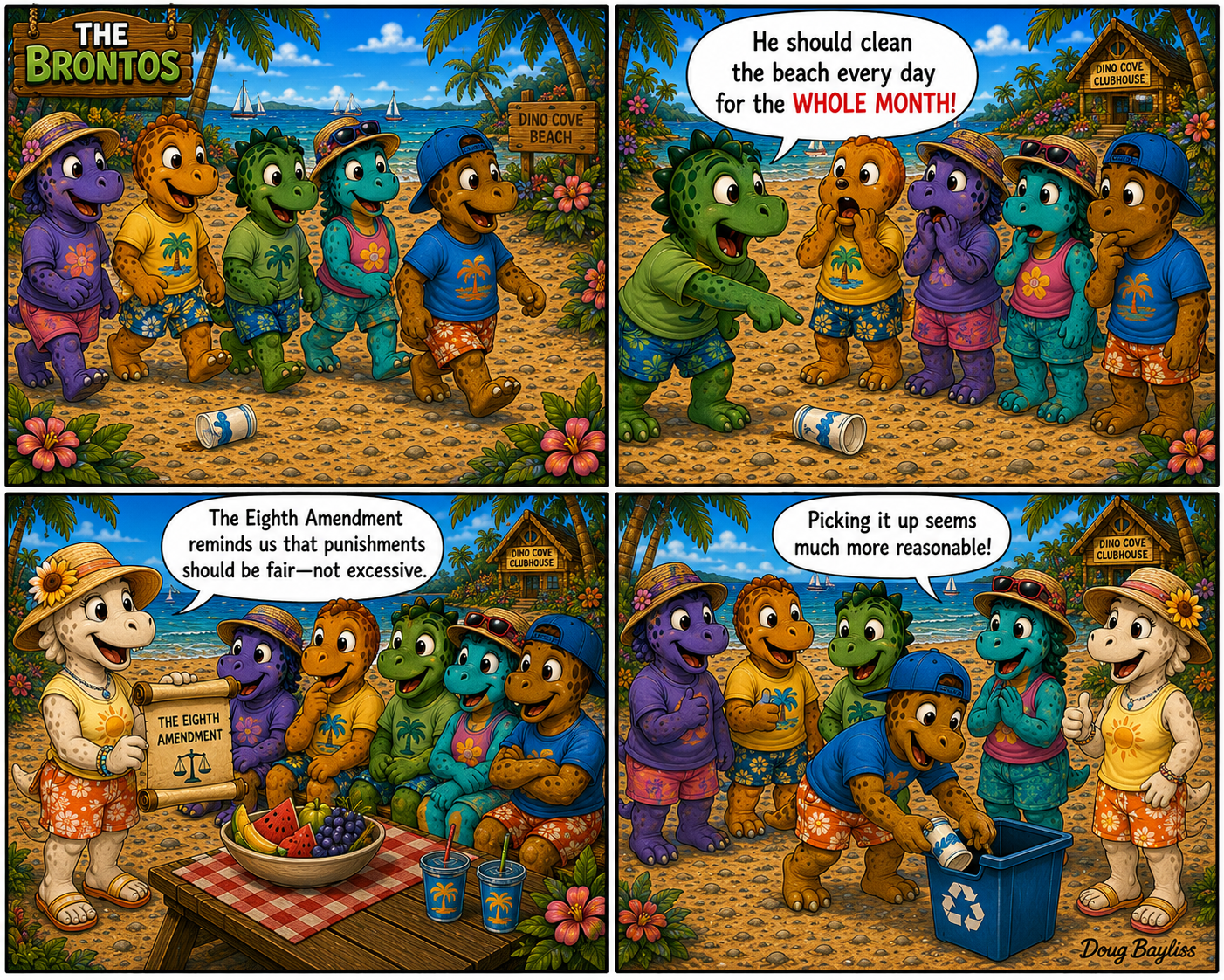 8th amendment comic strip with dinosaurs
